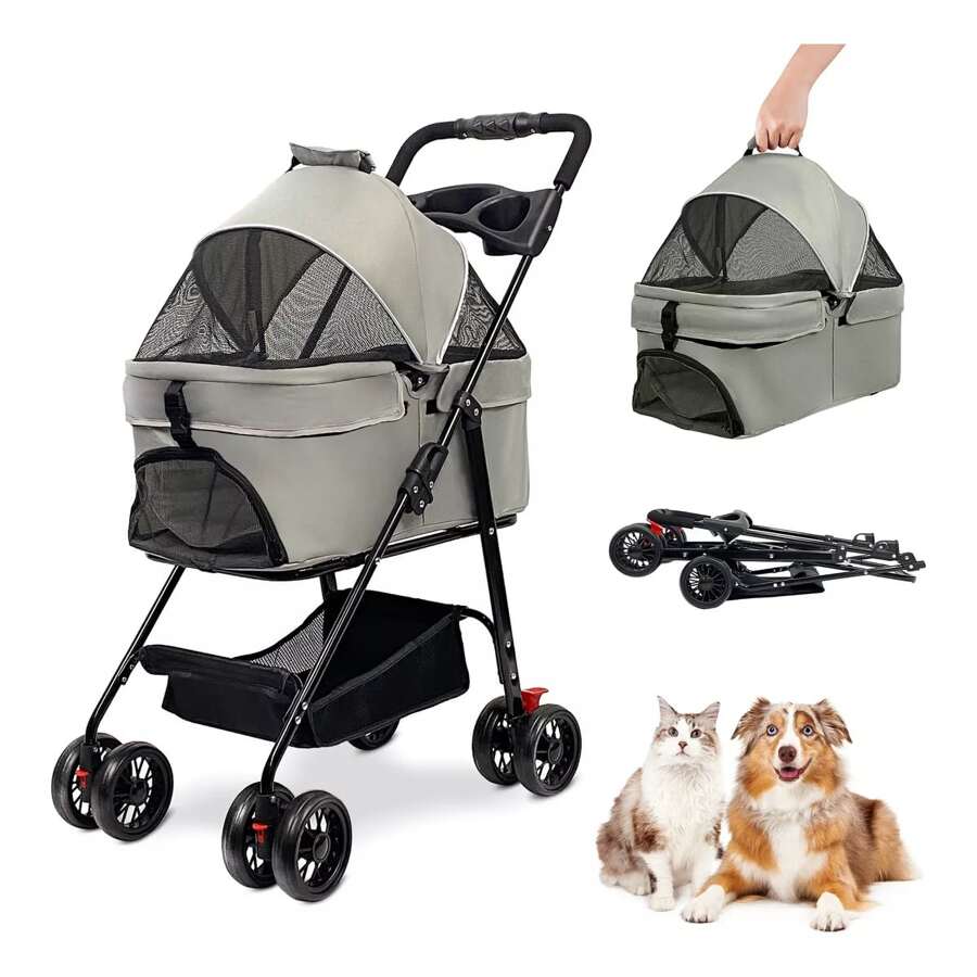 Pet Strollers - Grey - View 1