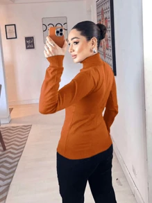 Women's Knitted Blouse High Neck Cacharrel Wool Basic Fashion Suoer Eshipping!! - Ngói lợp - Xem 2