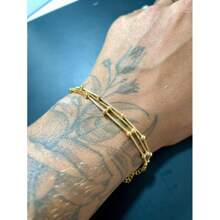 18k Gold Plated Triple Ball Bracelet For Women - Gold - View 4