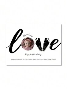 1pc 40x30cm Aangepaste decoratie muur kunst pasgeboren baby portret foto gepersonaliseerde vezel canvas print, rechthoekige frameloze muur decor voor slaapkamer, woonkamer, huis