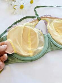 Women's New Multiple Wearing Methods Bra, Ultra Thin Gathering Lace Underwear, Lingerie