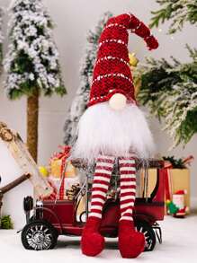 1 Pièce, Décorations De Noël, Décorations De Poupée Naine Sans Visage En Peluche Tricotée, Ornements De Vitrine De Fête De Noël À La Maison, Décoration De Centre Commercial