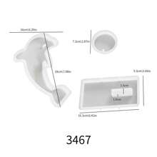 1/3 Set Stampo in silicone a forma di cuore per cornici portafoto, stampo a forma di cuore per pendente in gesso a forma di luna e delfino, pendente da appendere, stampo per gocce di colla - Bianco - Visualizzare 12