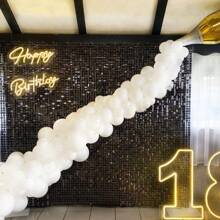 24/36pcs Backdrop Panels Shimmer Wall Backdrop For Party Wedding Birthday Engagement Parties Anniversary Decoration - màu đen - Xem 6