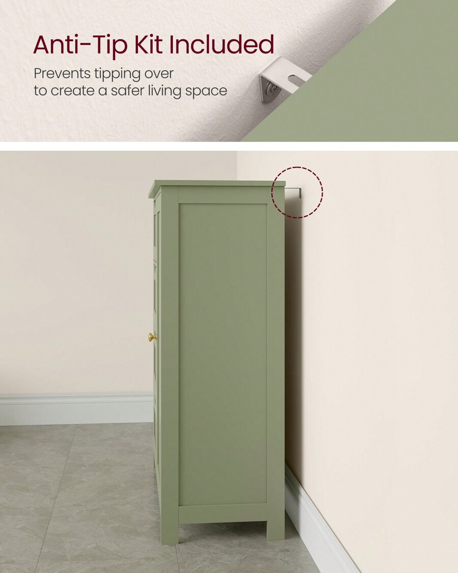 VASAGLE Bathroom Floor Storage Bathroom Storage Unit With 4