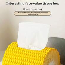 1 件创意逼真玉米形纸巾盒纸架，豪华家居装饰配件，适用于客厅、桌面 - 查看 5