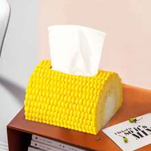 1 件创意逼真玉米形纸巾盒纸架，豪华家居装饰配件，适用于客厅、桌面 - 查看 4