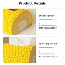 1 件创意逼真玉米形纸巾盒纸架，豪华家居装饰配件，适用于客厅、桌面 - 查看 7