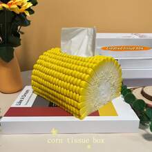 1 件创意逼真玉米形纸巾盒纸架，豪华家居装饰配件，适用于客厅、桌面 - 查看 1