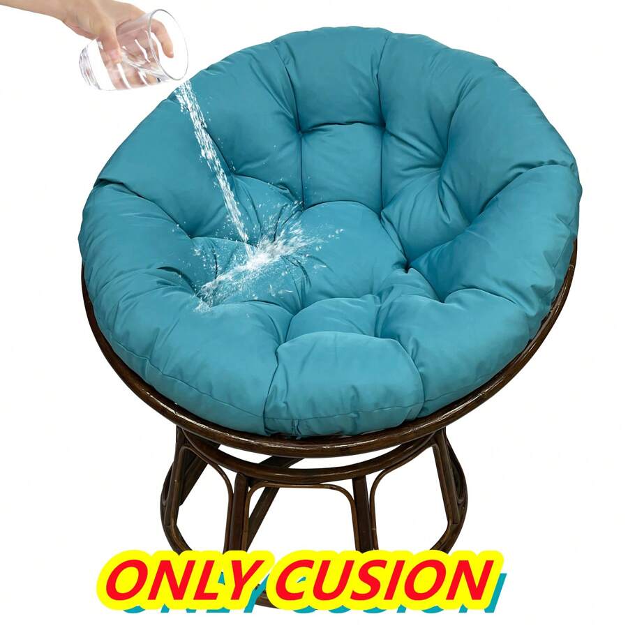 Outdoor Papasan Cushion Cover Only Round Seat Cushion Pad Outdoor Cushion Only, Thickened Overstuffed Round Cushion Chair Hanging Egg Chair Seat Cushion Chair Padded For Garden Chair Cushion,Patio,Backyard Papasan Chair Cushion Seat Pad For Easy Closure And Removal, Silky Smooth Fabric - 藍色 - 查看 1