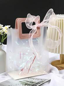 10 Stücke/1 Stück gefrostete transparente runde Handtasche, Valentinstag Geschenktüte, Hochzeitsgeschenktüte, Bonbon Brautjungfer Geschenktüte, Schmuckgeschäft Tasche, Brautjungfer Hochzeitsgeschenktüte, Geschenkverpackungstasche, Bekleidungsshoppingtasche süße Handtasche, Handtasche, Valentinstag Geschenktüte, geeignet für Valentinstagblumen, Influencer-Verkaufsstände, Hochzeitsgeschenke, Brautjungferngeschenke etc. - hergestellt aus PP-Material, Heimdekoration, Weihnachtsgeschenke, Haushaltsgeschenke, Raumdekoration, Muttertagsgeschenk