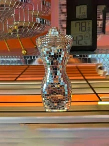 1pc Disco Glass Mirror Mannequin Ornaments Silver Reflective Decoration,Doll Collection ,Are Used For Holiday Party, Birthday Party,Bar,Dance And Wedding Home Decoration Theme Party Creative Ornaments - Multicolor - View 6