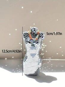 1pc Disco Glass Mirror Mannequin Ornaments Silver Reflective Decoration,Doll Collection ,Are Used For Holiday Party, Birthday Party,Bar,Dance And Wedding Home Decoration Theme Party Creative Ornaments - Multicolor - View 8