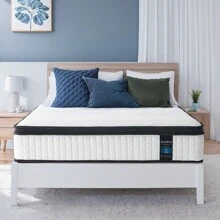 Inofia Memory Foam Sprung Mattress 10.6 Inch,Spring Mattress With Innovative Memory Foam And Soft Knitted Fabric,The Elegant Collection - Black and White - View 8