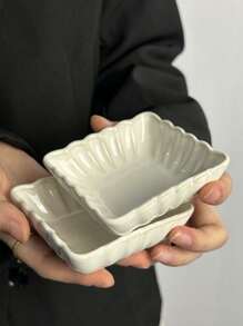 Cabin Kangaroo 1 Set quadratische Keramik-Soßenschälchen im nordischen Stil mit reaktiver Glasur, hochwertige Dipschalen für Soßen, Obst-Snack-Teller, japanisch anmutende Soßenschälchen, hochwertige einfarbige Keramikteller, kleine Teller für Nüsse und Obst, Appetizer-Dipschalen, Obstschalen, verwendbar als Geschenk, Partyartikel, Hotelwaren, Küche, Weihnachtsgeschenk