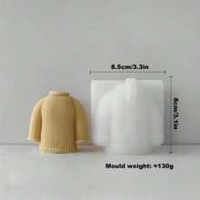 1 Peça de Molde de Silicone de Luva de Natal, Vela de Suéter, Decoração de Vela de Natal Feita à Mão, Decoração de Atmosfera de Feriado, Molde de Gesso, Resina, Cimento, Adequado para Presente de Natal, Festa, Aniversário, Casamento