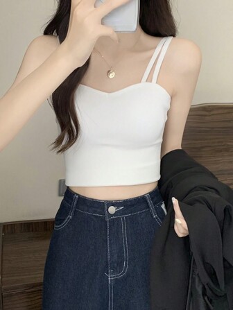 2025年夏季女士纯色修身休闲百搭吊带背心