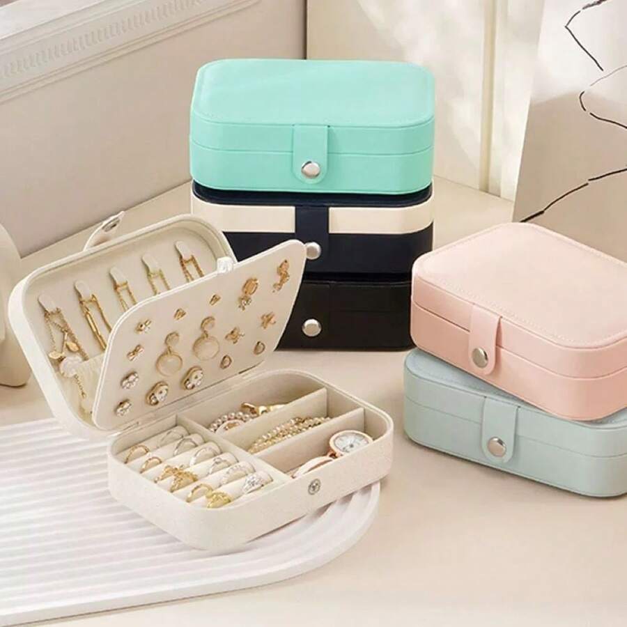 Alissa Portable Jewelry Organizer Holder Travel Necklace Ring Earring/Jewelry Holder Box - CX188 - 彩色 - 查看 1