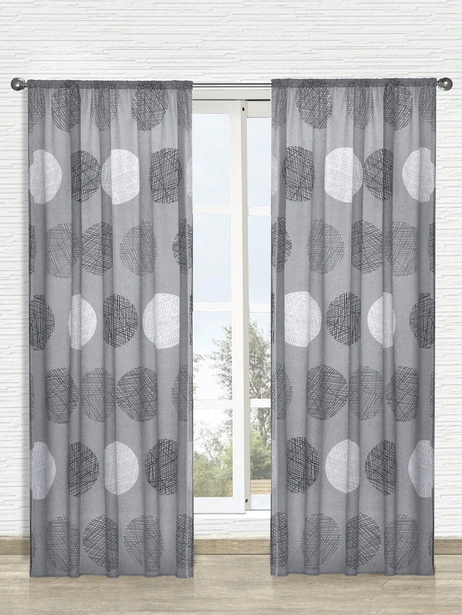 Home Elephant Curtains - Grey - View 1
