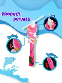 Toy Mermaid Pinwheel Wand With LED And Rainbow Sound - 什錦雙風車海豚套件 9 - 查看 3