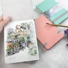 Libro de dibujo SeamiArt 300 g/m² Papel para acuarela de grano medio, 24 hojas, dos colores verde y rosa, para acuarela, acrílico y pintura con marcador