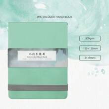 Libro de dibujo SeamiArt 300 g/m² Papel para acuarela de grano medio, 24 hojas, dos colores verde y rosa, para acuarela, acrílico y pintura con marcador