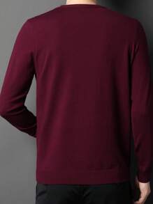 Suéter de punto ligero burdeos para hombre, otoño/invierno - Burdeos - Ver 4