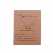 1pc Zodiac Constellation Pendant Necklace, Suitable For Men's Daily Wear - Yellow Gold - View 3