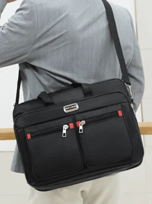 Large Capacity Laptop Bag Multi-Pocket Classic Briefcase For Messenger Bag For Back To School Commute Anti-Theft Compatible Vintage Work Lightweight Gift For Father Husband Shoulder Bag Document Bag Gift College Bag Multi-Functional Man Bag Students Halloween Professional Computer Large Capacity Scream Computer Bag Thanksgiving Purse Holiday Bag Tote Bag Black Bag Fall Travel Christmas Winter Gifts Multi-Functional Outdoor Portable Fashionable Casual Clutch Handbags Laptop Case Hip Bag Travel Essentials Holiday Essentials Bag For Men Bags Men Summer Vacation Bag Pack - Black - View 3