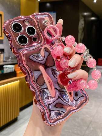 Electroplated Floral Meteorite Pattern Rose Gold Phone Case Compatible With IPhone 17/17 Pro Max/17/17 Air/17 Pro/16/16 Pro/16 Pro Max/16 Plus/16e