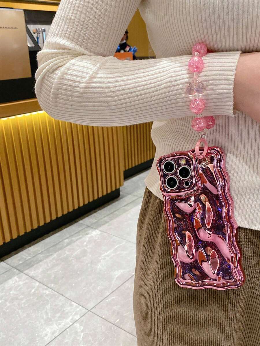 Electroplated Meteor Pattern Rose Gold Color Phone Case Compatible With