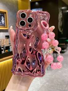 Premium Electroplated Floral Meteorite Pattern Silver Phone Case Compatible With IPhone 16/16 Pro/16 Pro Max/16 Plus/16e