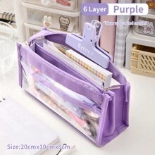 1 Piece 1/2/4/6 Layers Transparent Large Capacity Pencil Case Bag Pen Pouch PVC Waterproof Organizer Storage Cosmetic Bag For Students Go To School Supplies Stationery, Back To School, School Supplies, Pencil Pouch, School Bag