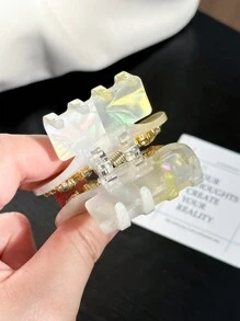 OUSEON Kanariegele Gradiënt Diamant Bezaaid Vlinder Haarspeldjes, Celluloid Frans Design Haarspeldjes, Schelpkleurige Haarklemmen Voor Vrouwen/Meisjes, Zoete Stijl Antislip Haarklemmen, Cellulose Acetaat Haaraccessoires