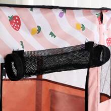 1入組卡通粉紅色草莓印花可摺疊寵物帳篷，八角牛津布狗籠貓窩，封閉式寵物圍欄抗刮養殖箱