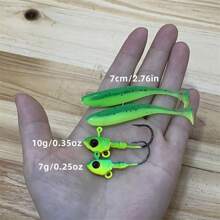 5pcs 7cm/2.76in Soft Lures 7g/0.25oz Fish Head Hooks Long Distance Casting Artificial Bait T-Tail Lures Fishing Tackle - Multicolor - View 5