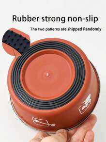 1pc Stainless Steel Double Layer Paw Print Pattern Cat/Dog Lover Gift And Dog/Cat Mom Love Pet Bowl, Large Capacity Anti-Skid Anti-Spill For Small/Medium Dog Lover And Dog Mom Love Cat Lover And Cat Mom Love (2 Styles Of Non-Slip Mat Randomly Included) - Multicolor - View 5