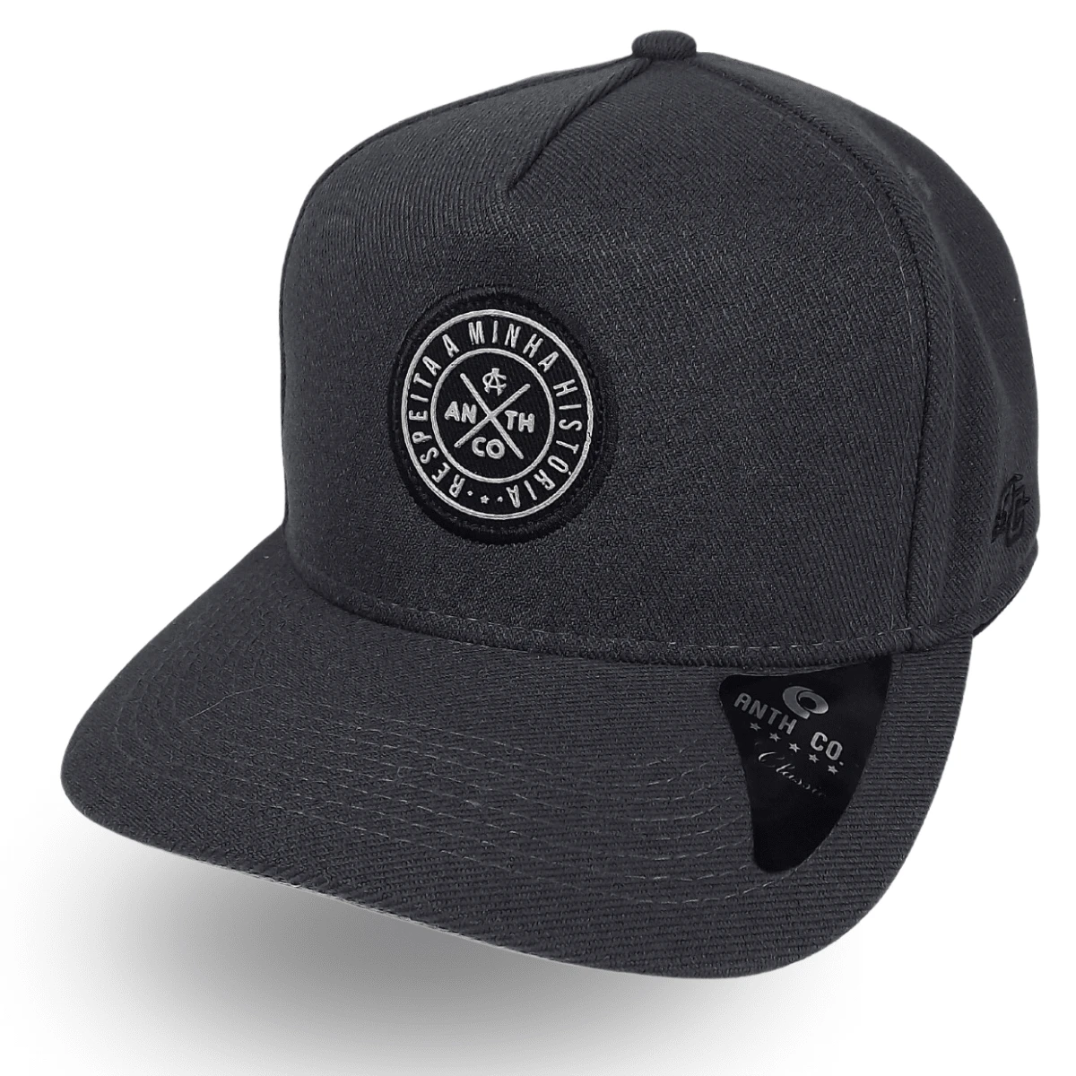 Anth Co Original Curved Brim Cap Snapback Closure Streetwear - Grey - View 1