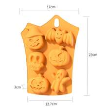 Molde de silicona Halloween 1/3 piezas, molde de silicona de fantasma, calabaza, calaveras y sombrero, molde antiadherente de Halloween para hacer dulces, chocolate, pasteles, magdalenas, gelatina, cubitos de hielo, cera, galletas, fondant y decoraciones de Halloween para el hogar y fiestas - Multicolor - Ver 9