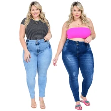 Kit 2 Women's Plus Size High Waist Pants With Lycra - 0498-0467 - 查看 1