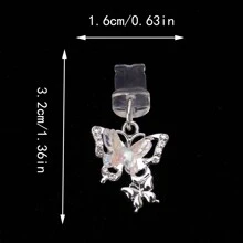 1pc Metal Butterfly-Shaped Mobile Phone Dust Plug Compatible With Iphone/Type-C/Android Plug