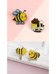 1pc Creative Cartoon Bee Brooch Pin, Fashion Accessory Decor For Clothes, Backpacks, Back To School Gift - Yellow - View 5