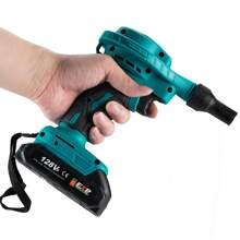 2 IN 1 Dual Use Mini Dust Blower For Power Tool Dust Cleaner For Computer, Keyboard Dust Cleaning,Vacuum Inflator Pump Set - Blue - View 10