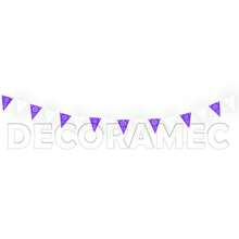 DECORAMEC PAPER CRAFT Papel Picado Banderin Toda Ocasion Tira Plastico Picado Morado y Blanco Triangulo en Tira para Decoracion Mexicana Religiosa Semana Santa Fiestas Mexicanas - Multicolor - Ver 3