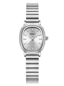 1 件 Rebirth Brand 女士经典简约椭圆形表盘优雅别致石英机芯腕表 - 銀色 - 查看 7