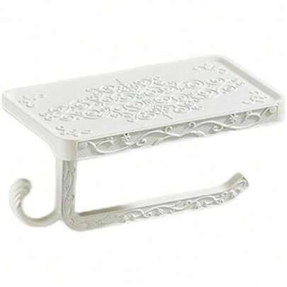 Vintage Toilet Paper Holder Wall Mount Toilet Roll Holder With Shelf And Hook Antique Bathroom Toilet Tissue Roll Holder Hanger