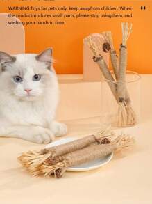 3/6 件猫咀嚼玩具，耐用的猫薄荷和剑麻绳咀嚼棒，帮助清洁宠物猫的牙齿