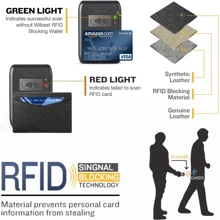 Wevalley WeValley Porte Cartes de Crédit, RFID Blocage, Bifold Portefeuille Homme Cuir Véritable, Rangement Carte de Crédit et Billets