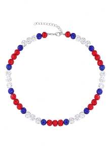 1 pieza Collar de béisbol unisex, collar de cuentas inspirado, collar de cristal - collar - Ver 12