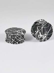 PAIR Silicone Ear Gauge Flexible Soft Double Flared Saddle Ear Plugs Cool Lines Ear Stretchers Tunnels Expanders Body Jewelry - As Shown - View 35